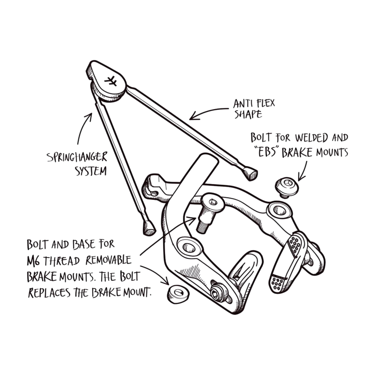 Fly Bikes Manual Cast Springhanger BMX Bremse Black