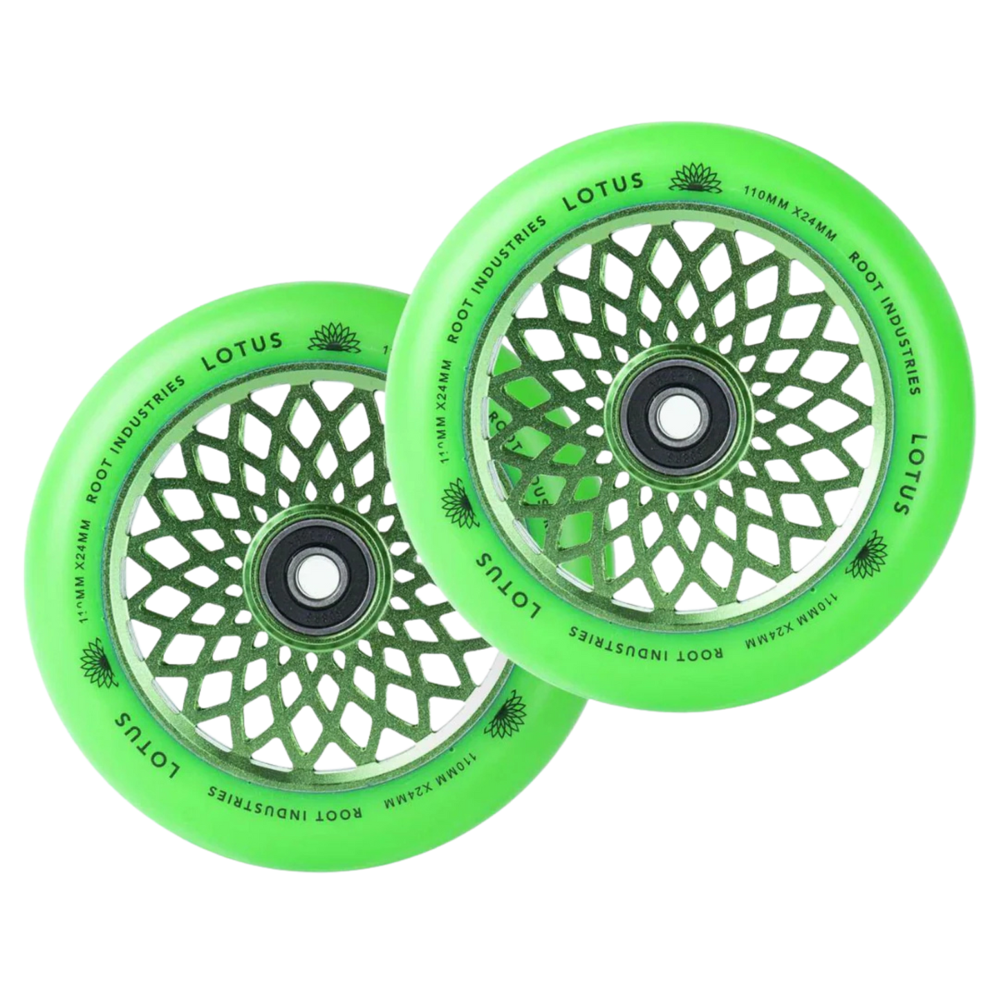 Root Lotus Stunt Scooter Rollen 2er Set 110mm Radiant Green